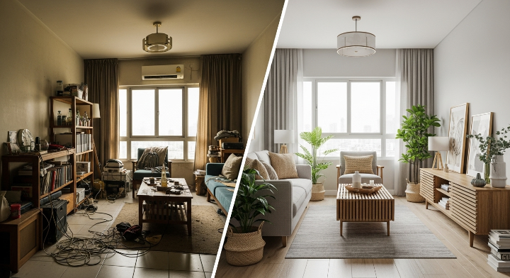 Example of a well-documented Malaysian condo renovation portfolio - showing clear before and after transformation
