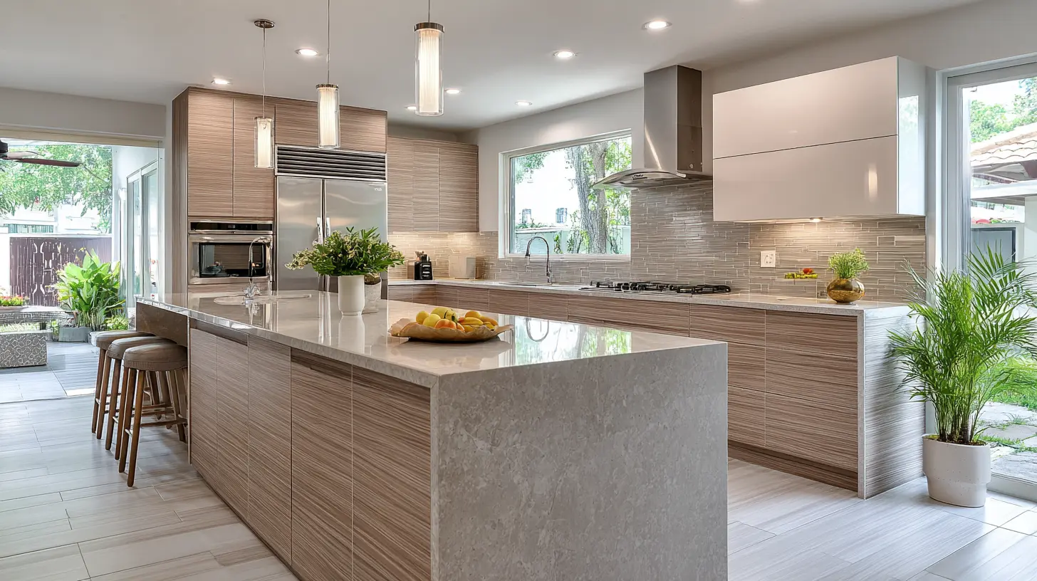 Completed kitchen renovation with durable materials in Selangor terrace house